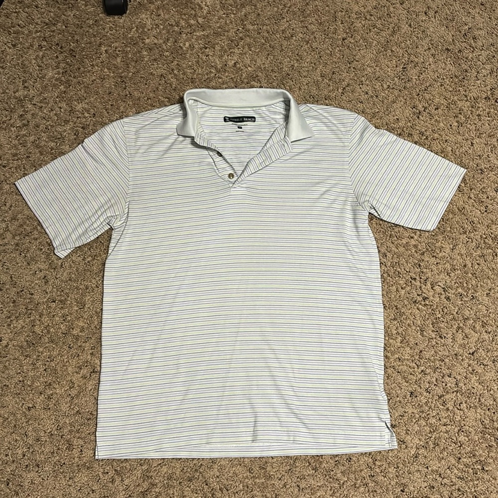 men’s medium pebble beach golf polo